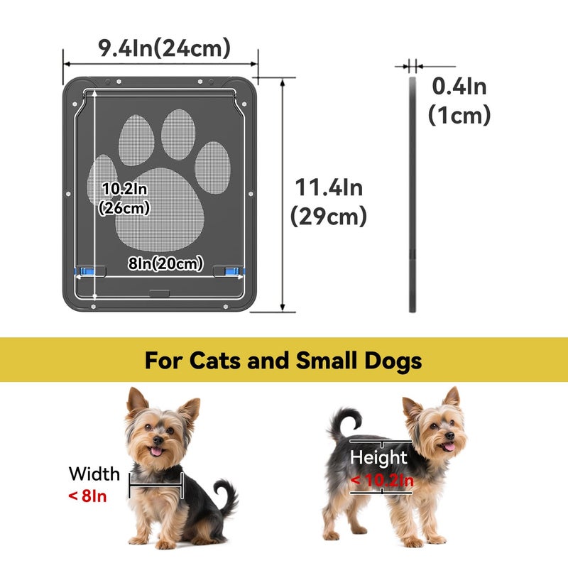 PETLESO Dog Door for Screen Door, Cat Door Screen Small Dog Door Insert for Sliding Door Easy Install, Small 8"Ã—10" - Image 5
